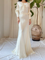 1930s Satin Bias Cut Gown - S/M