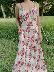 1930s Textured Organdy Floral Gown  - S