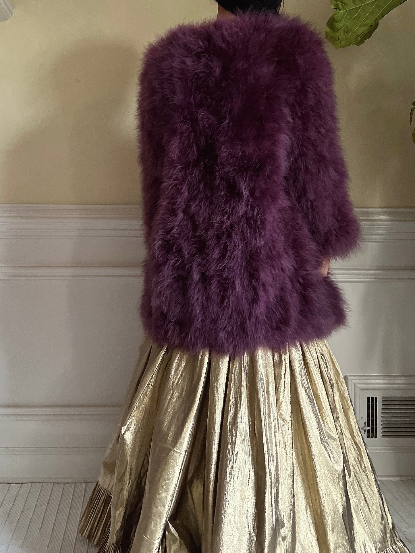 1950s Purple Feather Jacket/Coat - M