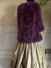 1950s Purple Feather Jacket/Coat - M