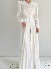 1940s Candlelight Satin Dressing Gown - XS