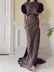 1930s Silk Velvet and Lame' Gown - M