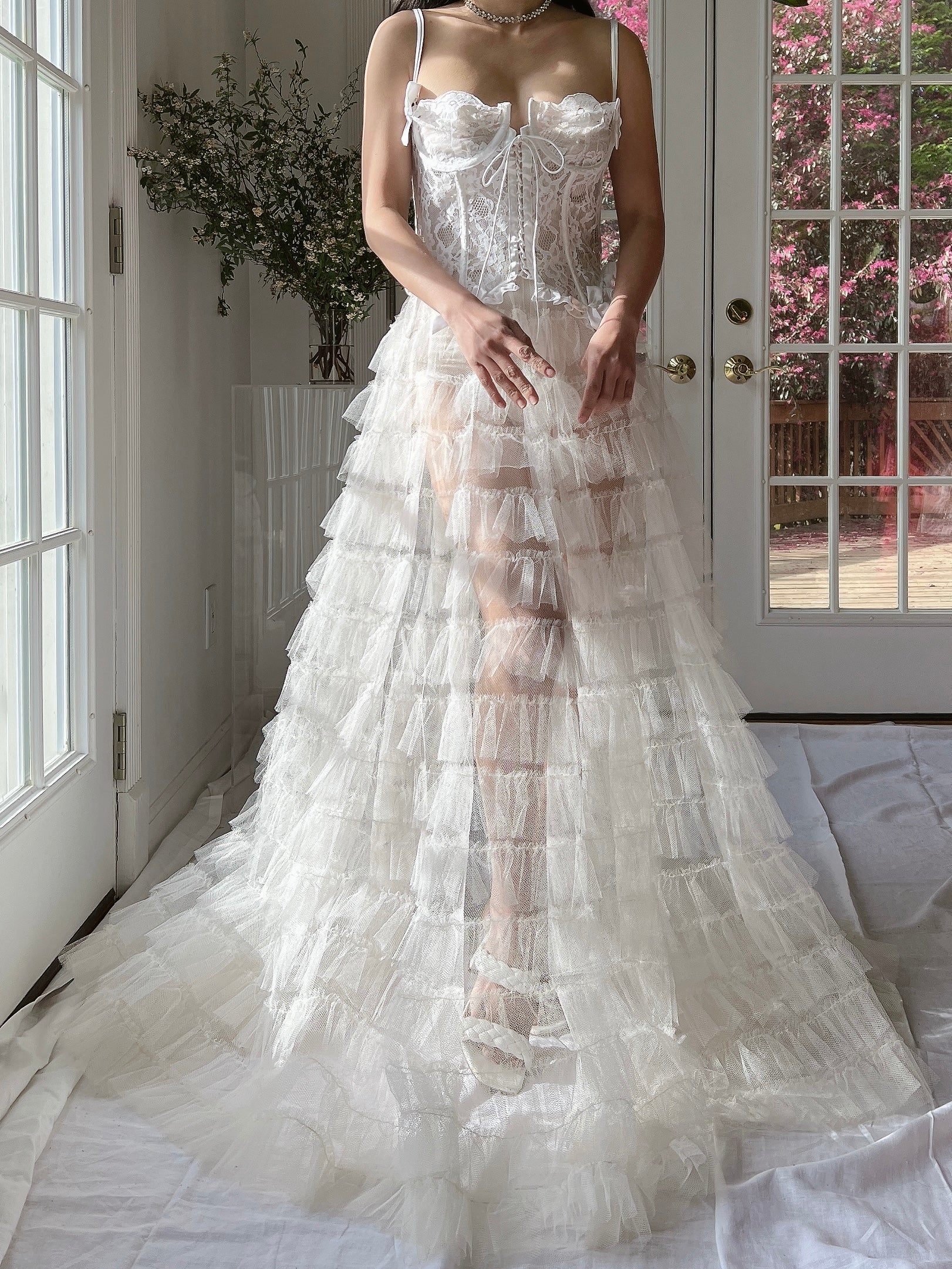 1950s Ivory Tulle Skirt - S