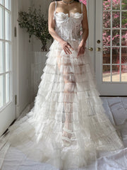 1950s Ivory Tulle Skirt - S