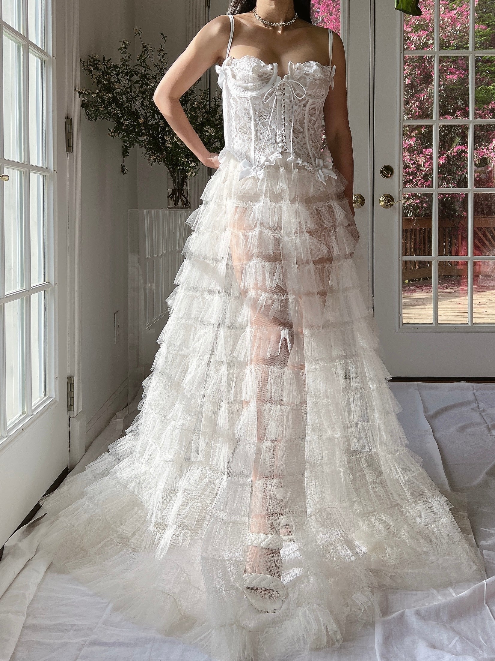 1950s Ivory Tulle Skirt - S