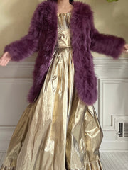 1950s Purple Feather Jacket/Coat - M