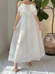 1950s Ruffle Pleated Slip Dress - XS-S