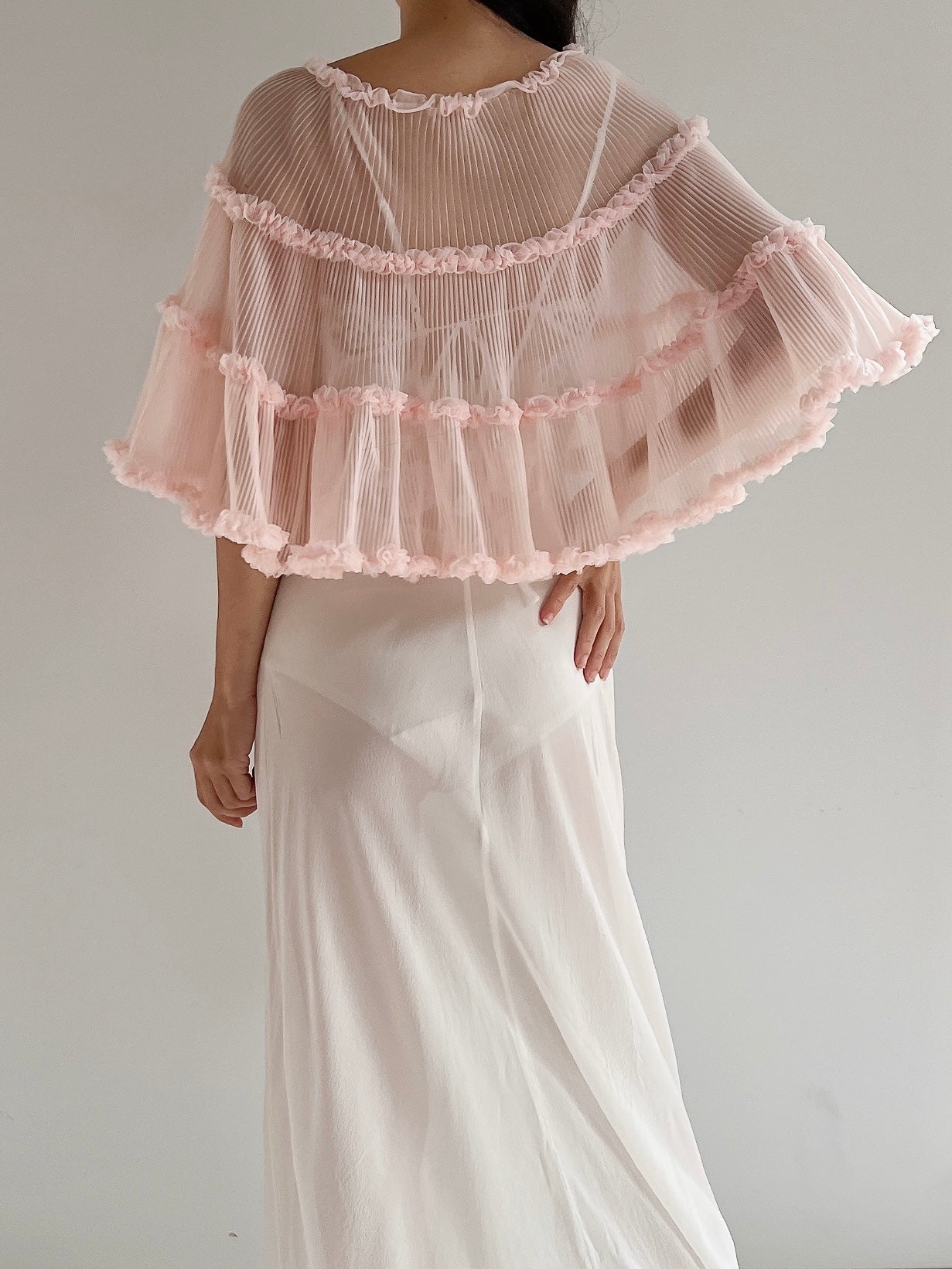 1950s Pink Nylon Capelet - One Size