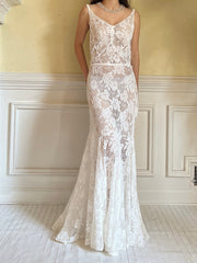 1930s Ivory Spider Lace Gown - S