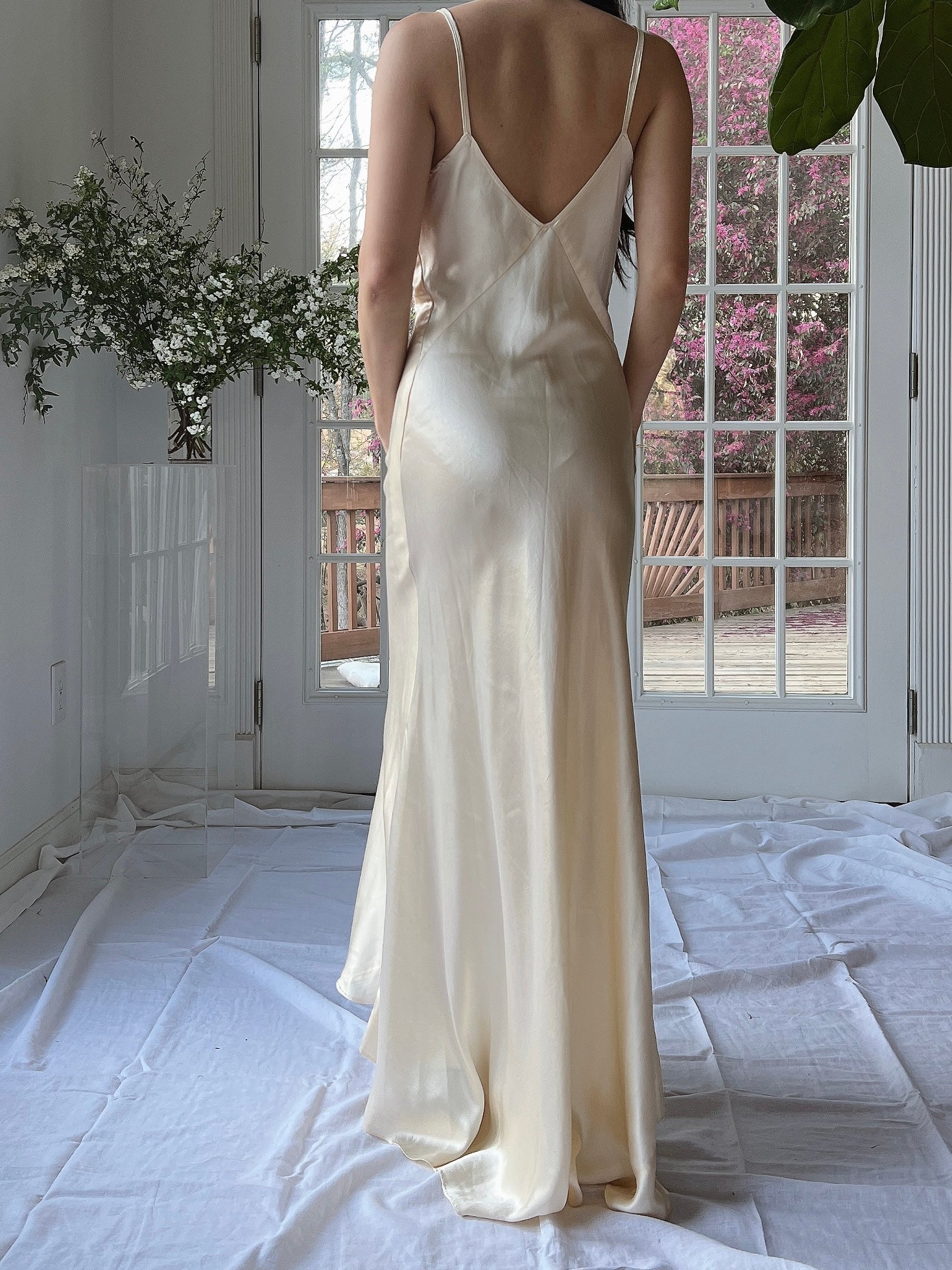 1930s Satin Bias Cut Slip - XS