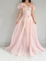1930s Pink Organdy Dress - XXS