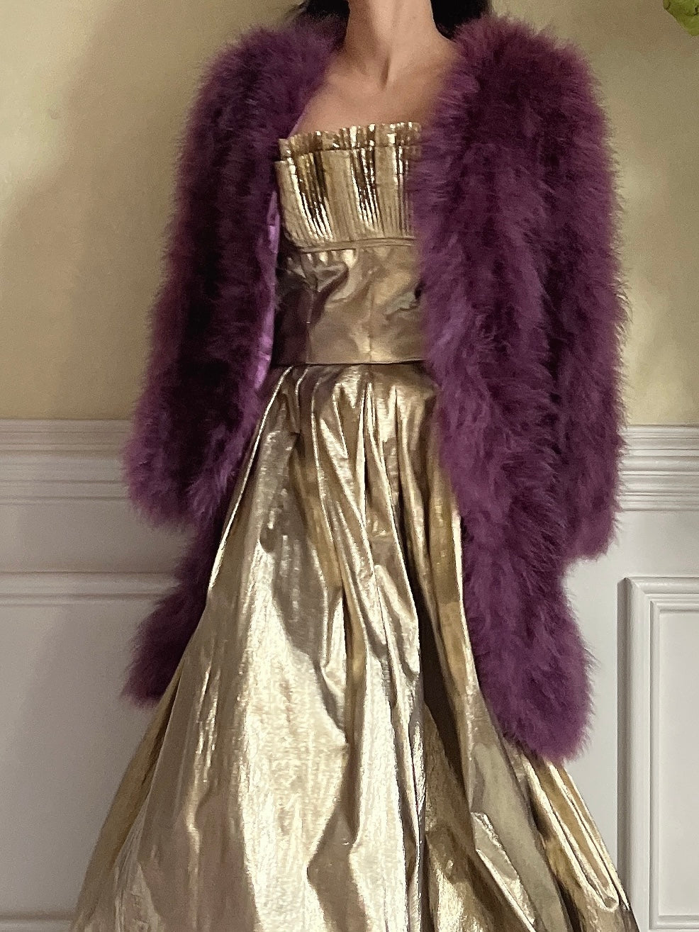 1950s Purple Feather Jacket/Coat - M