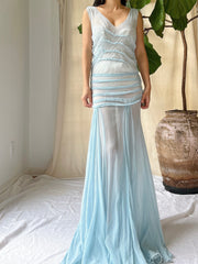 1930s Silk Chiffon Dress - XS