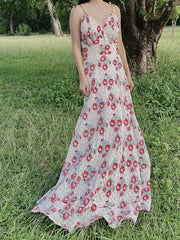 1930s Textured Organdy Floral Gown  - S