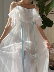 1950s Ruffle Pleated Slip Dress - XS-S