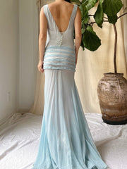 1930s Silk Chiffon Dress - XS