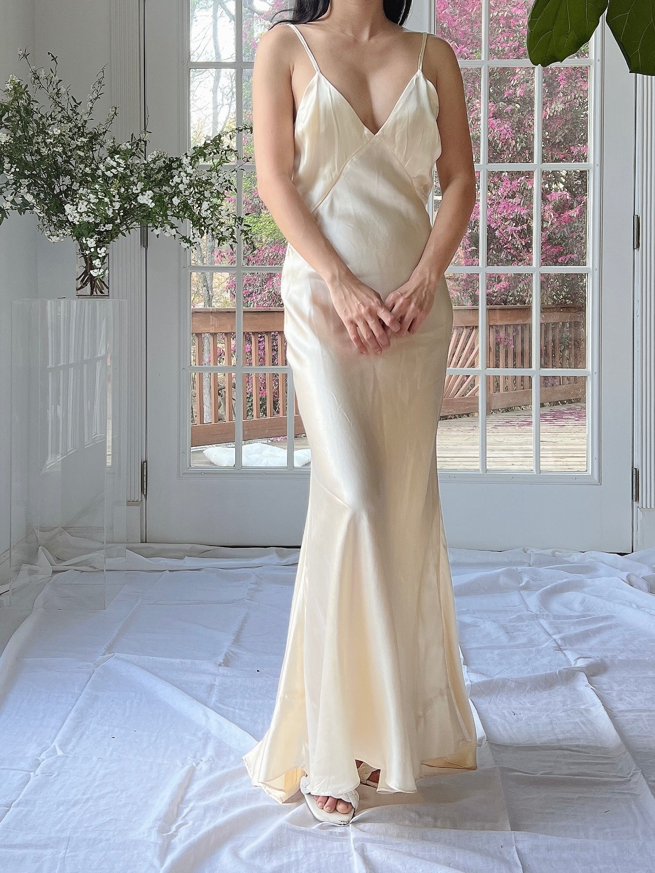 1930s Satin Bias Cut Slip - XS