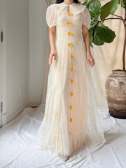 1930s Tulle Bow Dress - XS