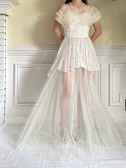 1950s Tulle Sheer Gown - S