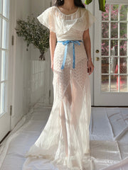 1930s Organdy Cutout Dress - S