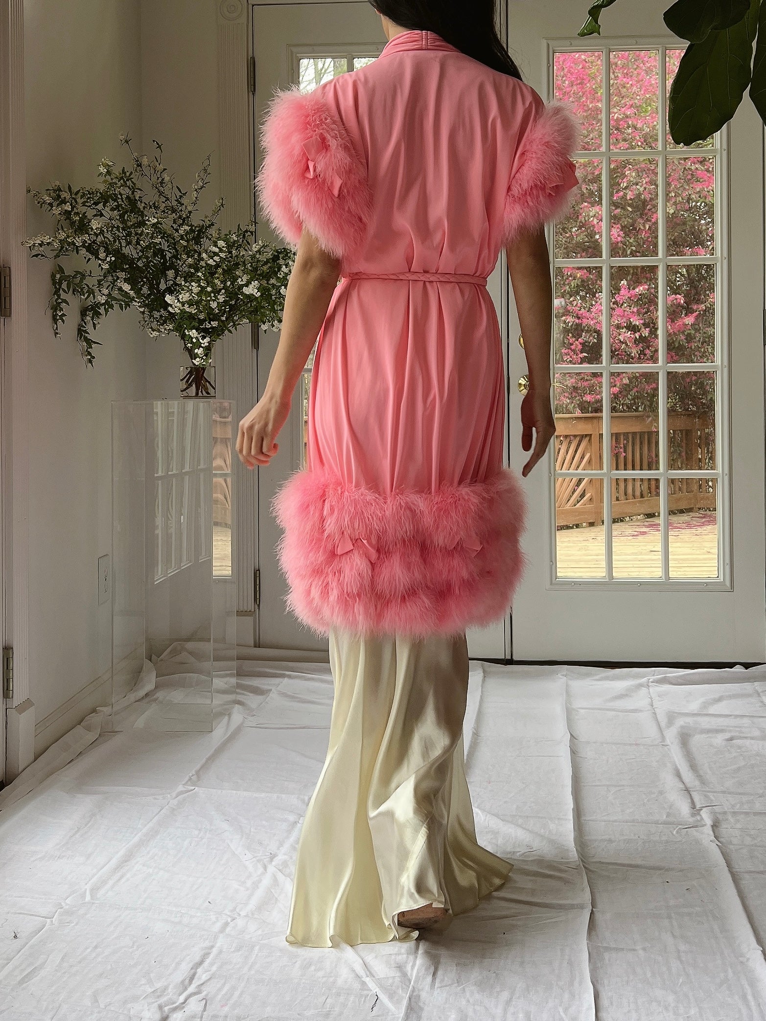 1960s I. Magnin Pink Feather Duster - OSFM