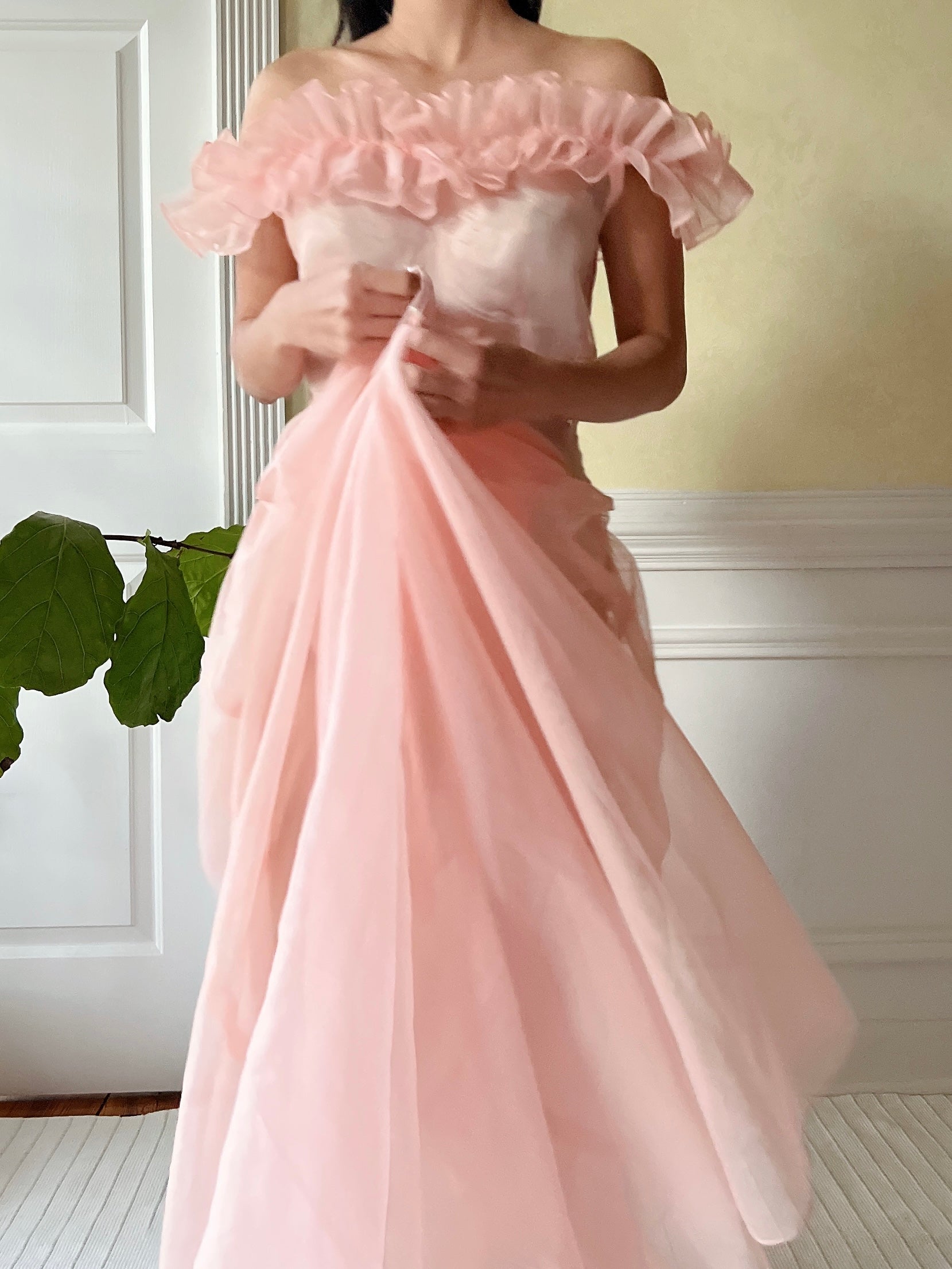 1940s Net Organdy Dress - XS/S