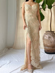 1930s Silk Chiffon Dress - XS