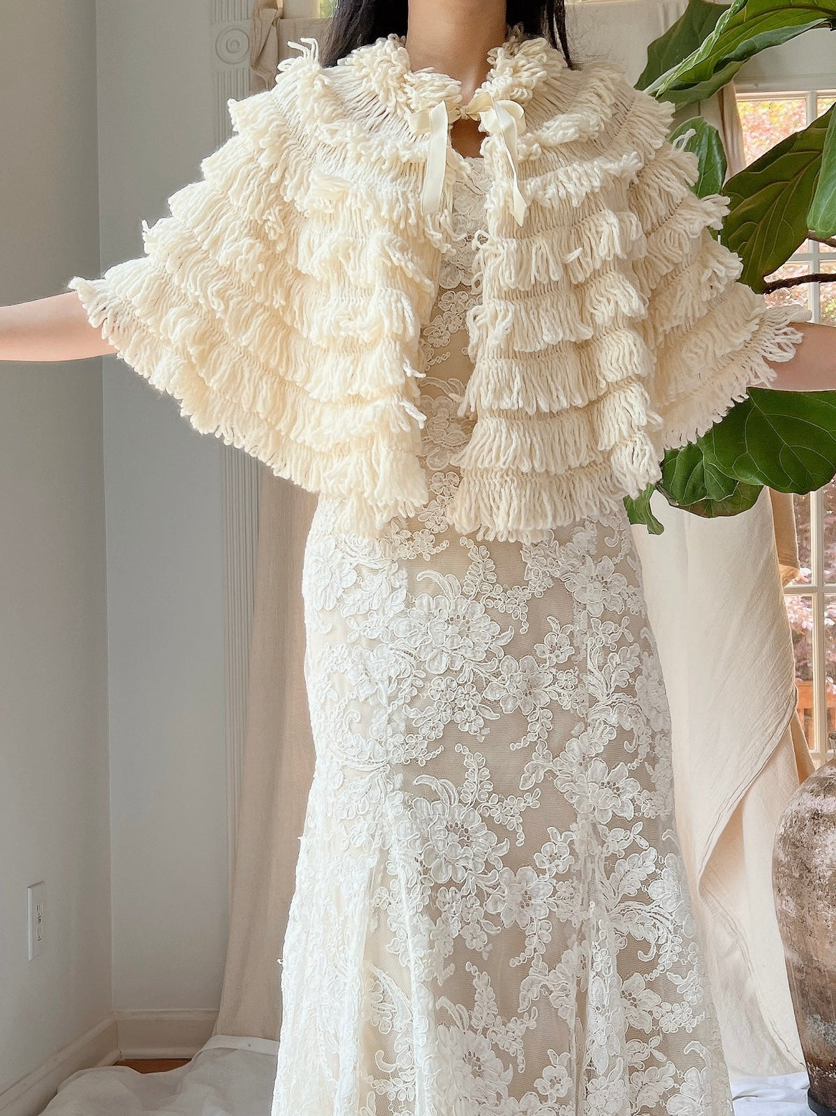 1930s Looped Yarn Cape - OSFM