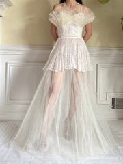 1950s Tulle Sheer Gown - S