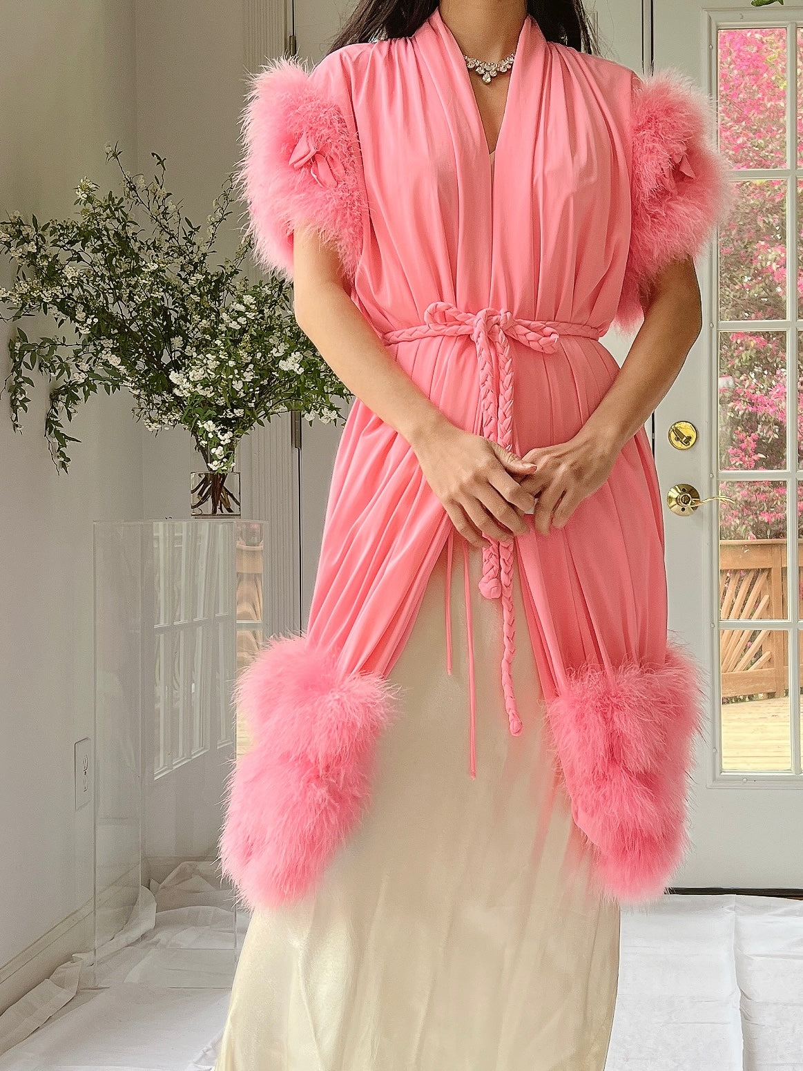1960s I. Magnin Pink Feather Duster - OSFM