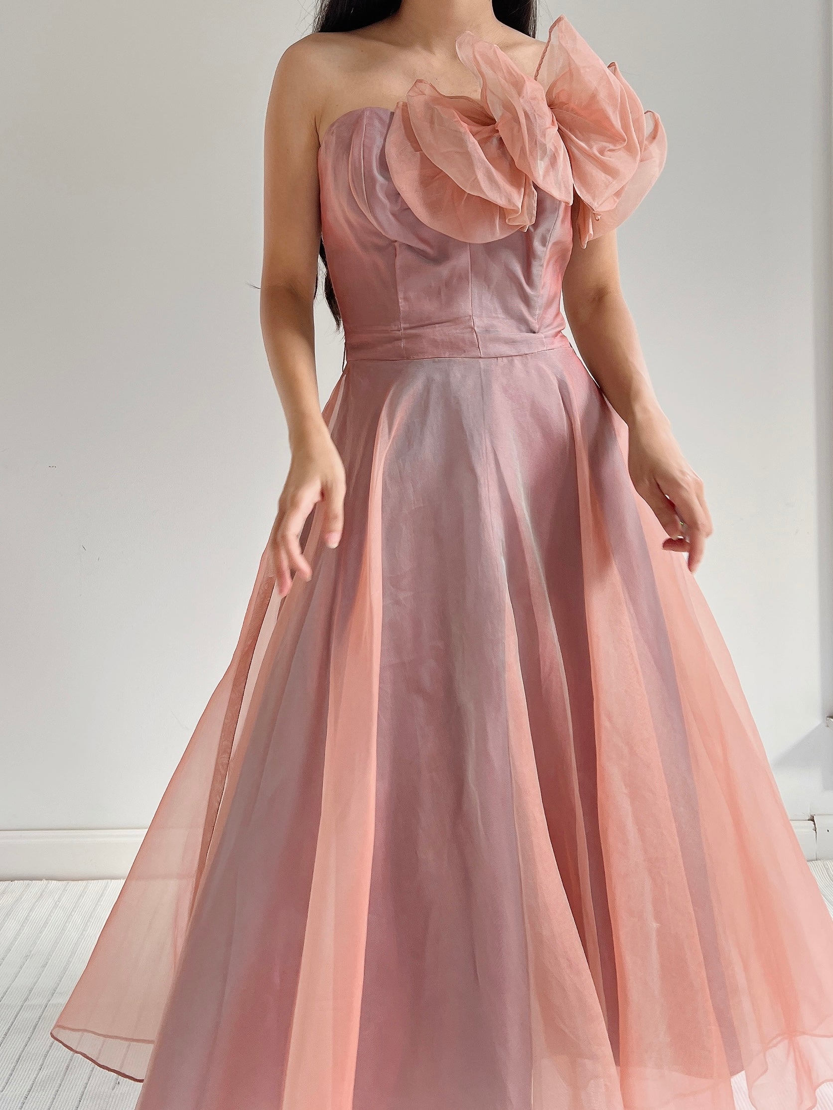 1950s Silk Organza Dress - XS