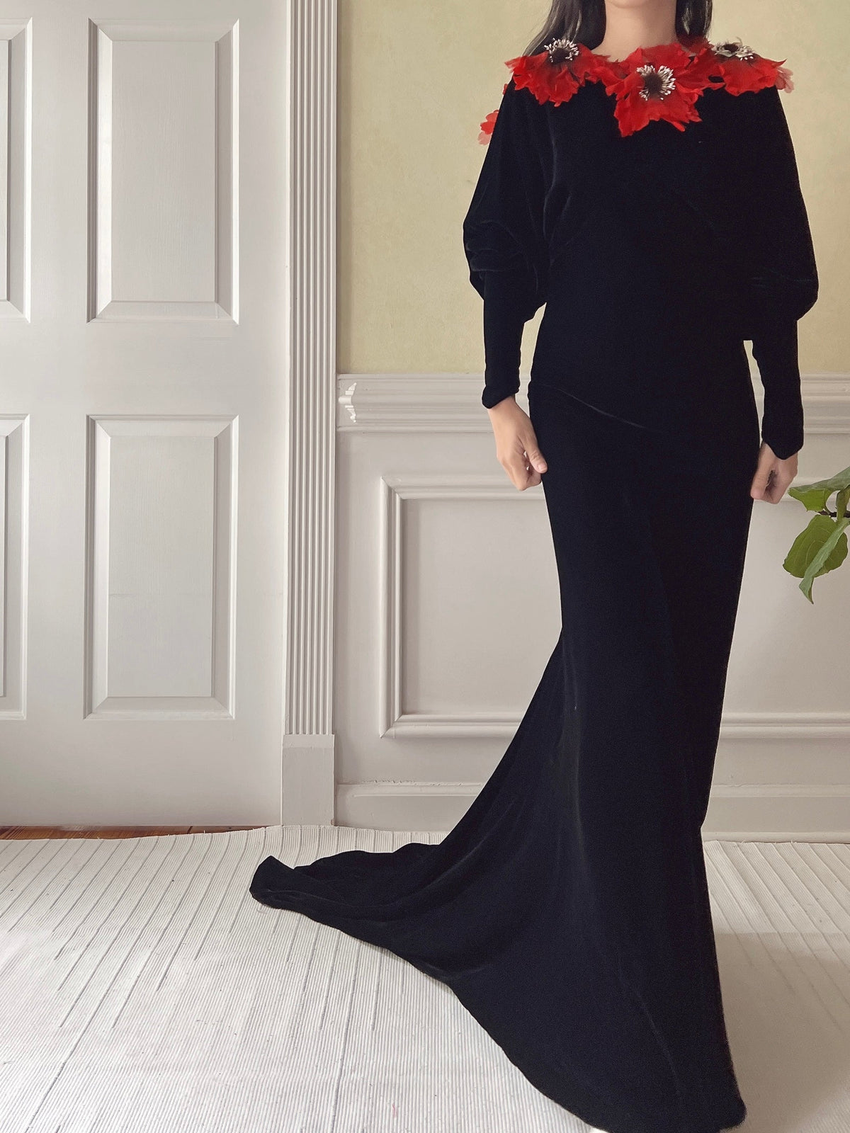 1930s Silk Velvet Gown - S/M