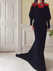 1930s Silk Velvet Gown - S/M