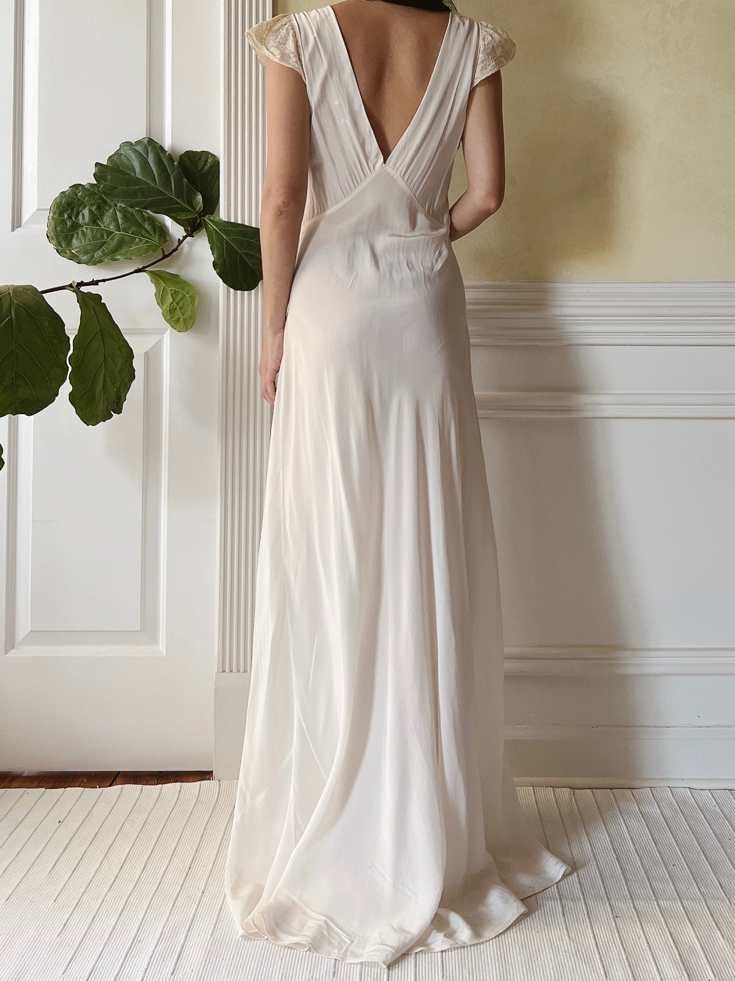 1930s Rayon Bias Slip Gown - M