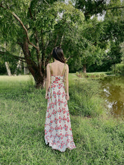 1930s Textured Organdy Floral Gown  - S
