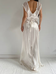 1930s Satin and Lace Dress - M