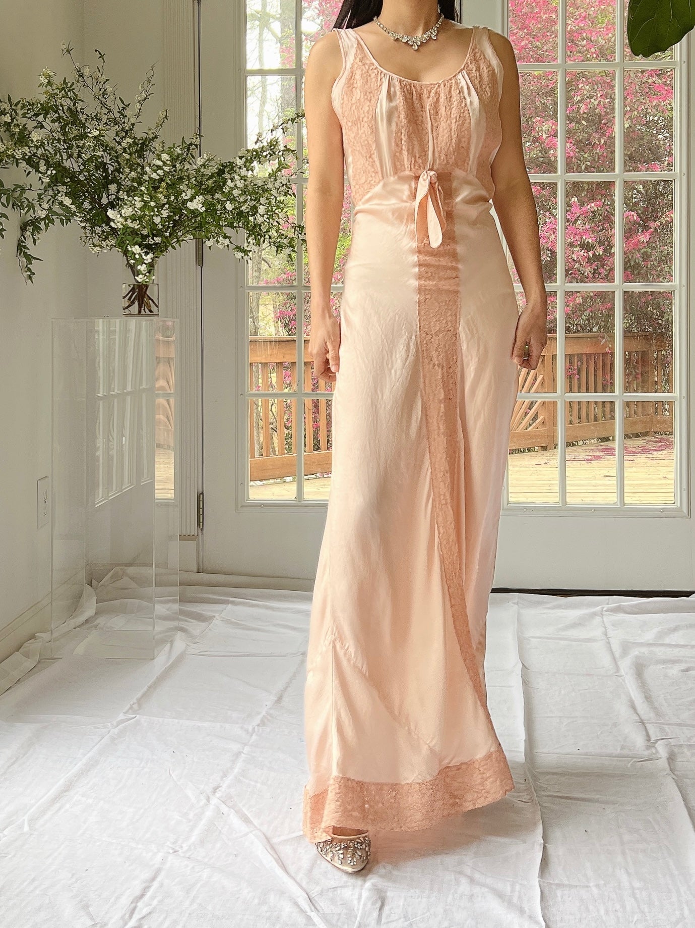 1930s Silk Bias Cut Slip - S/M