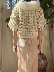 1940s Crochet Fuzzy Collar Bolero - OSFM