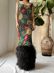 1960s Couture Feathered Gown - S/M