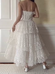 1950s Sweetheart Embroidered Lace Dress - XS