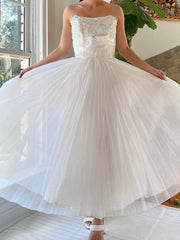1950s Pleated Nylon Dress - XS