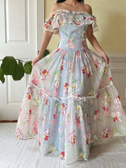 1940s Orchid Textured Organdy Gown - S