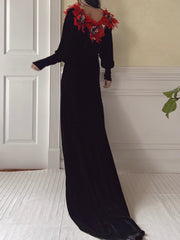 1930s Silk Velvet Gown - S/M