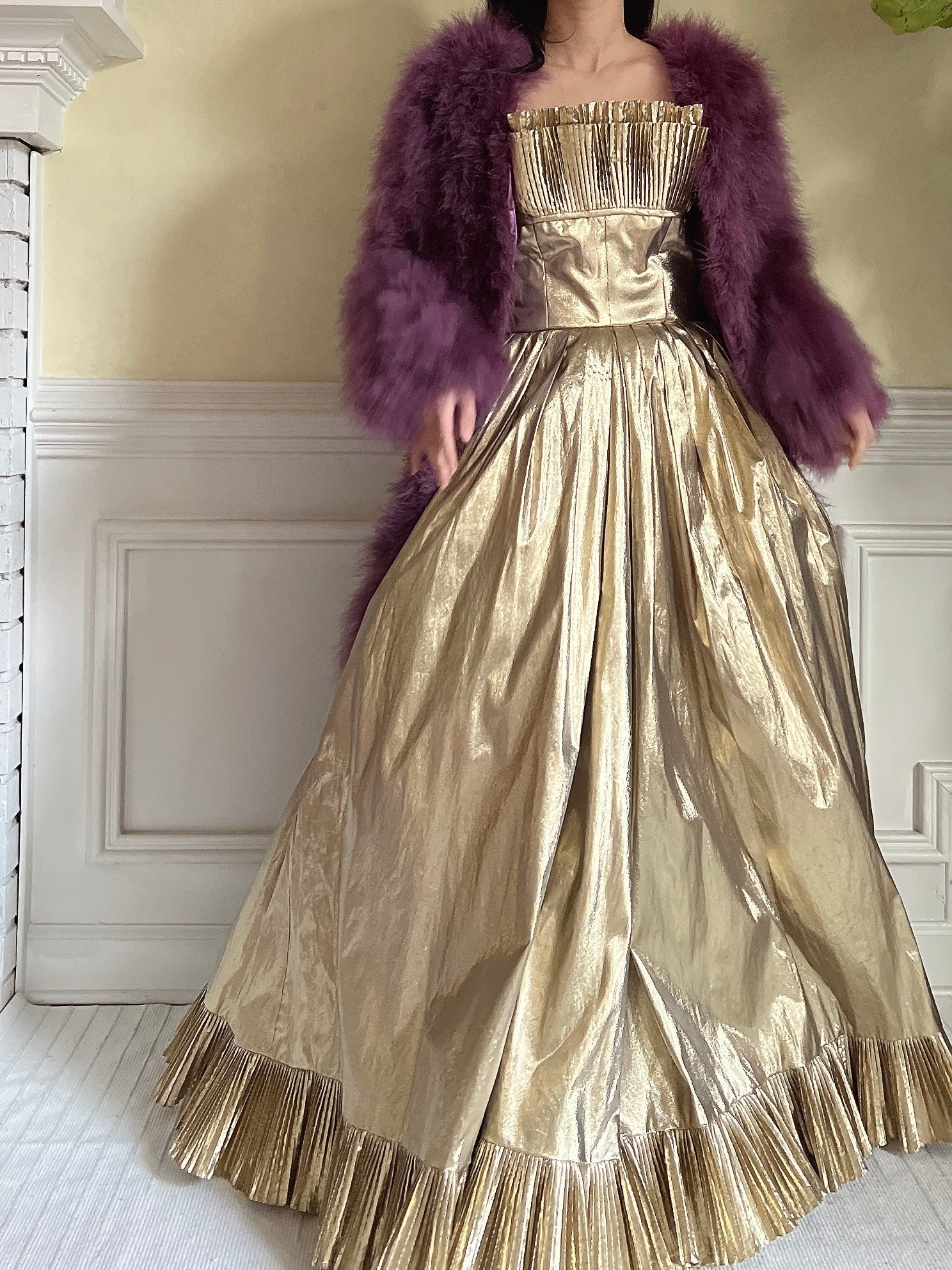 1950s Purple Feather Jacket/Coat - M
