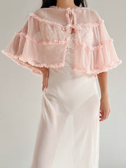 1950s Pink Nylon Capelet - One Size