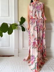 1960s 2-Piece Mushroom Pleated Ensemble - XS