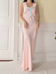 1930s Pink Rayon Slip Gown - S