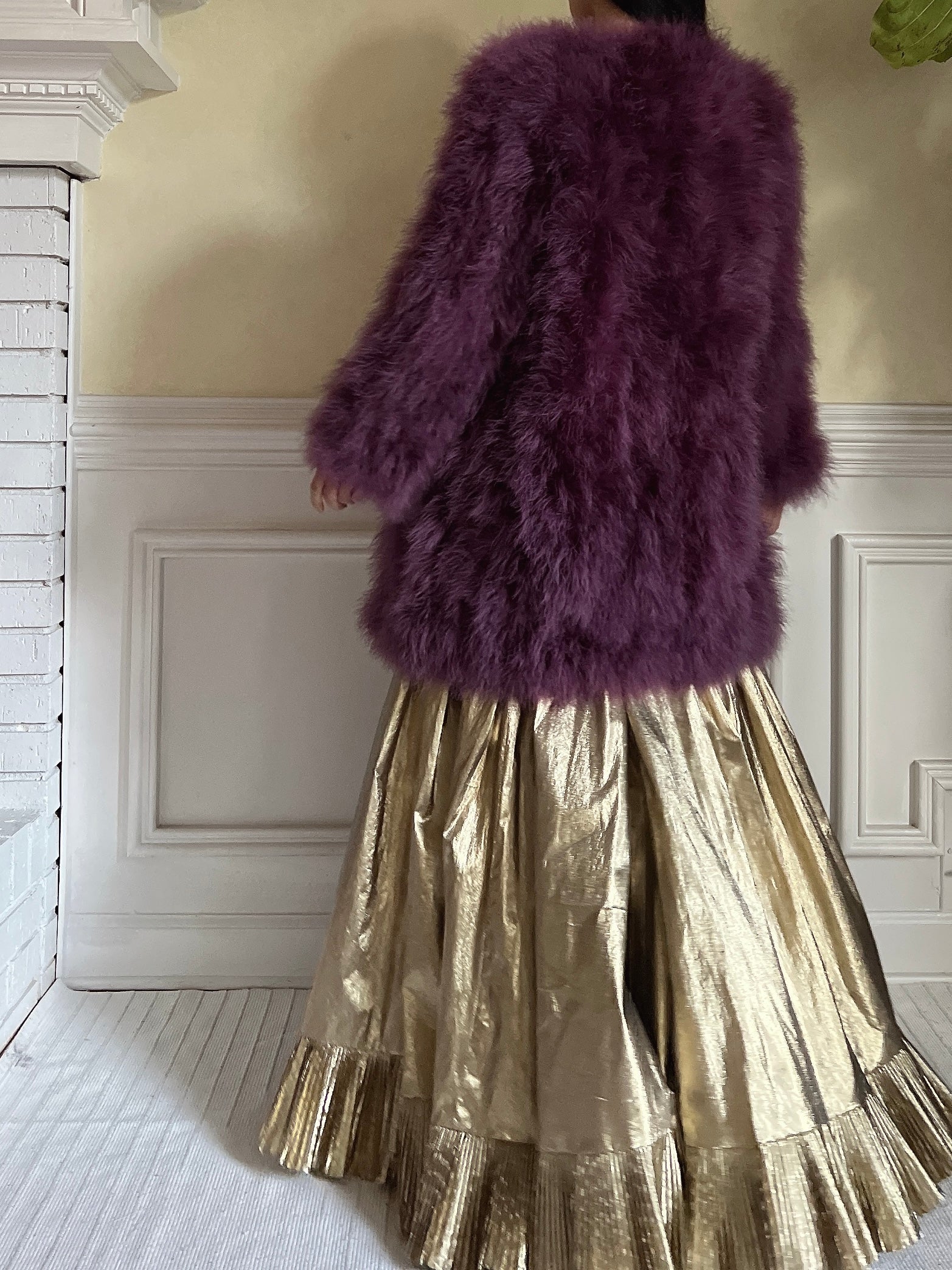 1950s Purple Feather Jacket/Coat - M