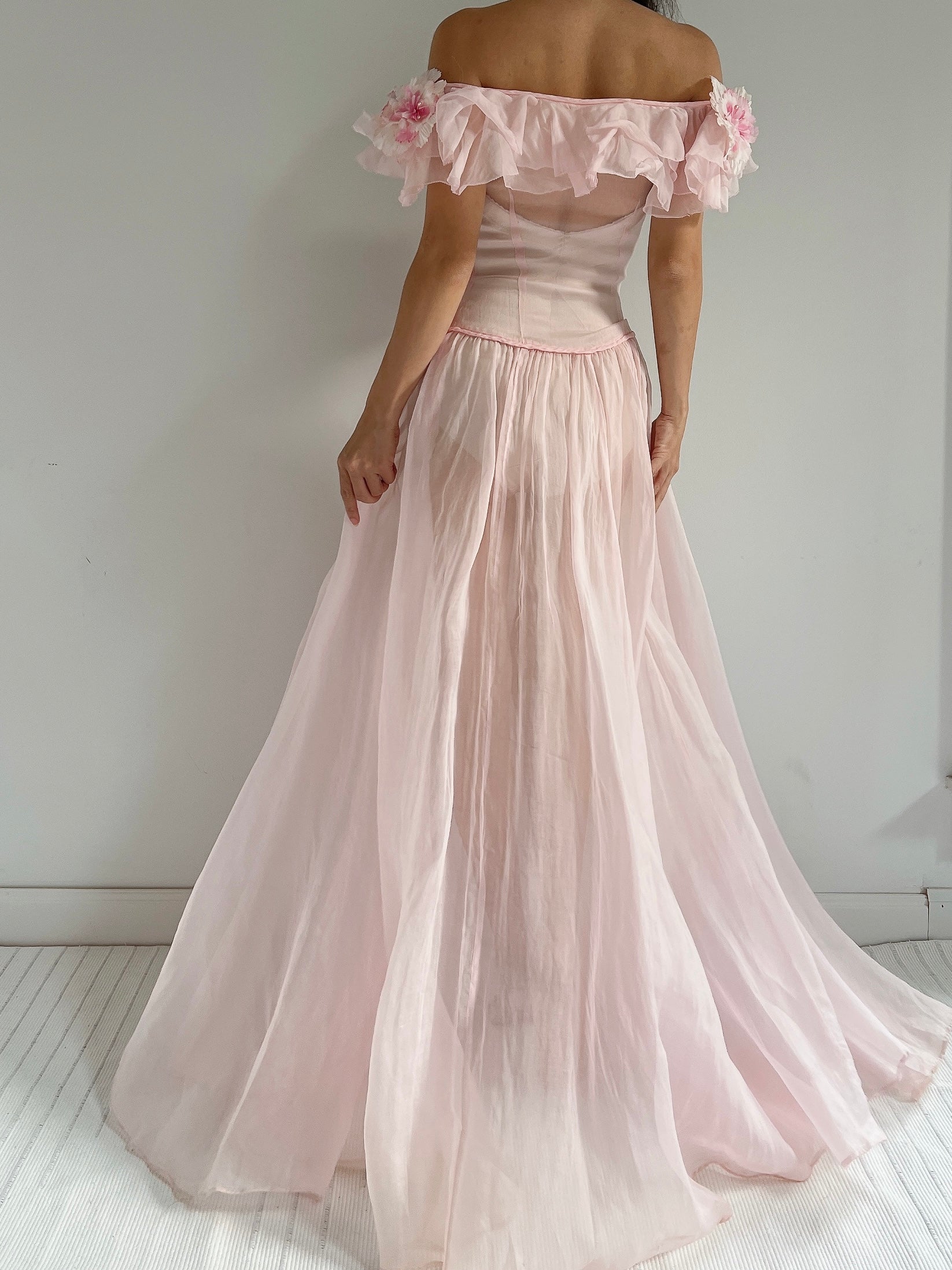 1930s Pink Organdy Dress - XXS