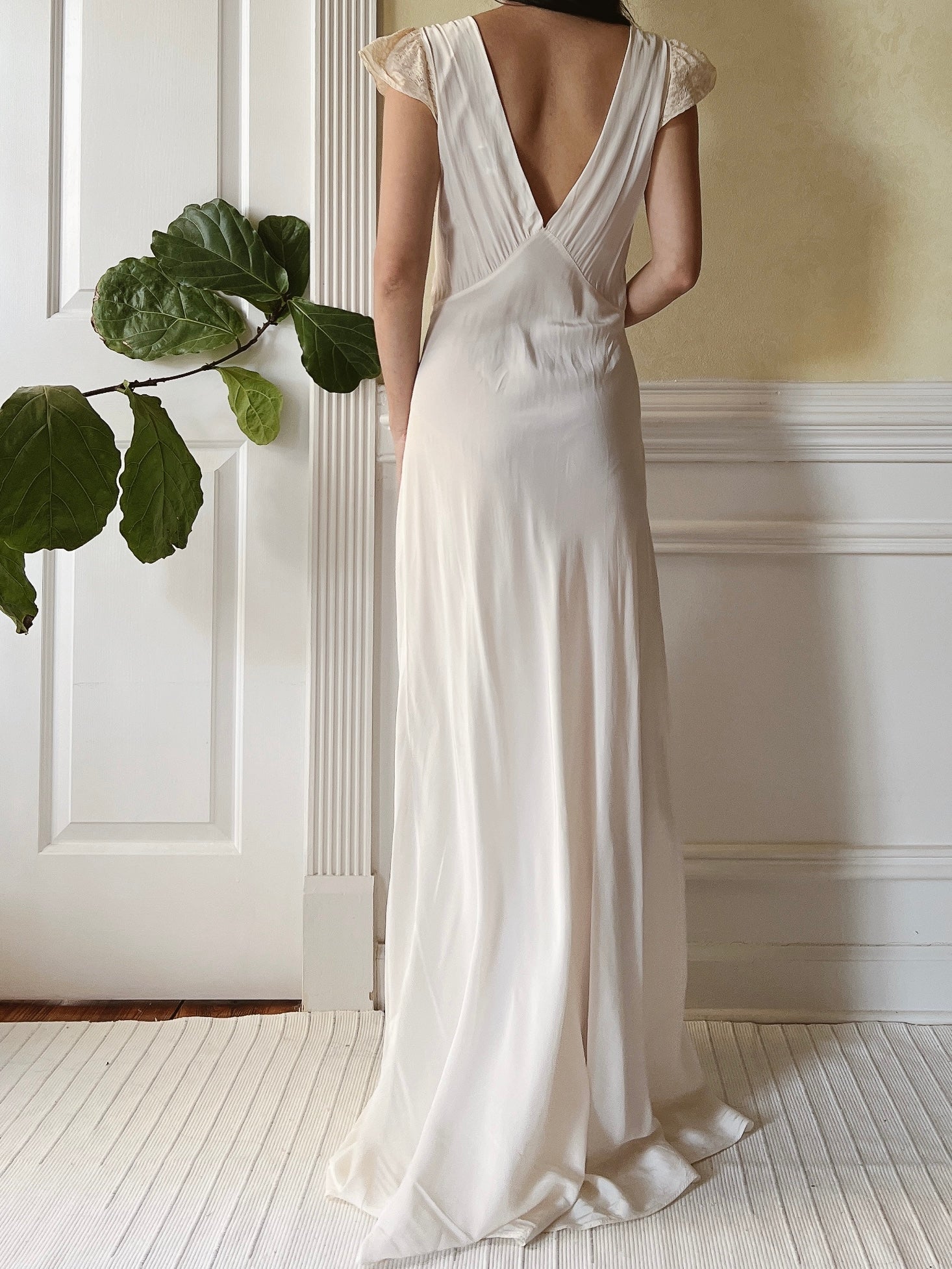 1930s Rayon Bias Slip Gown - M